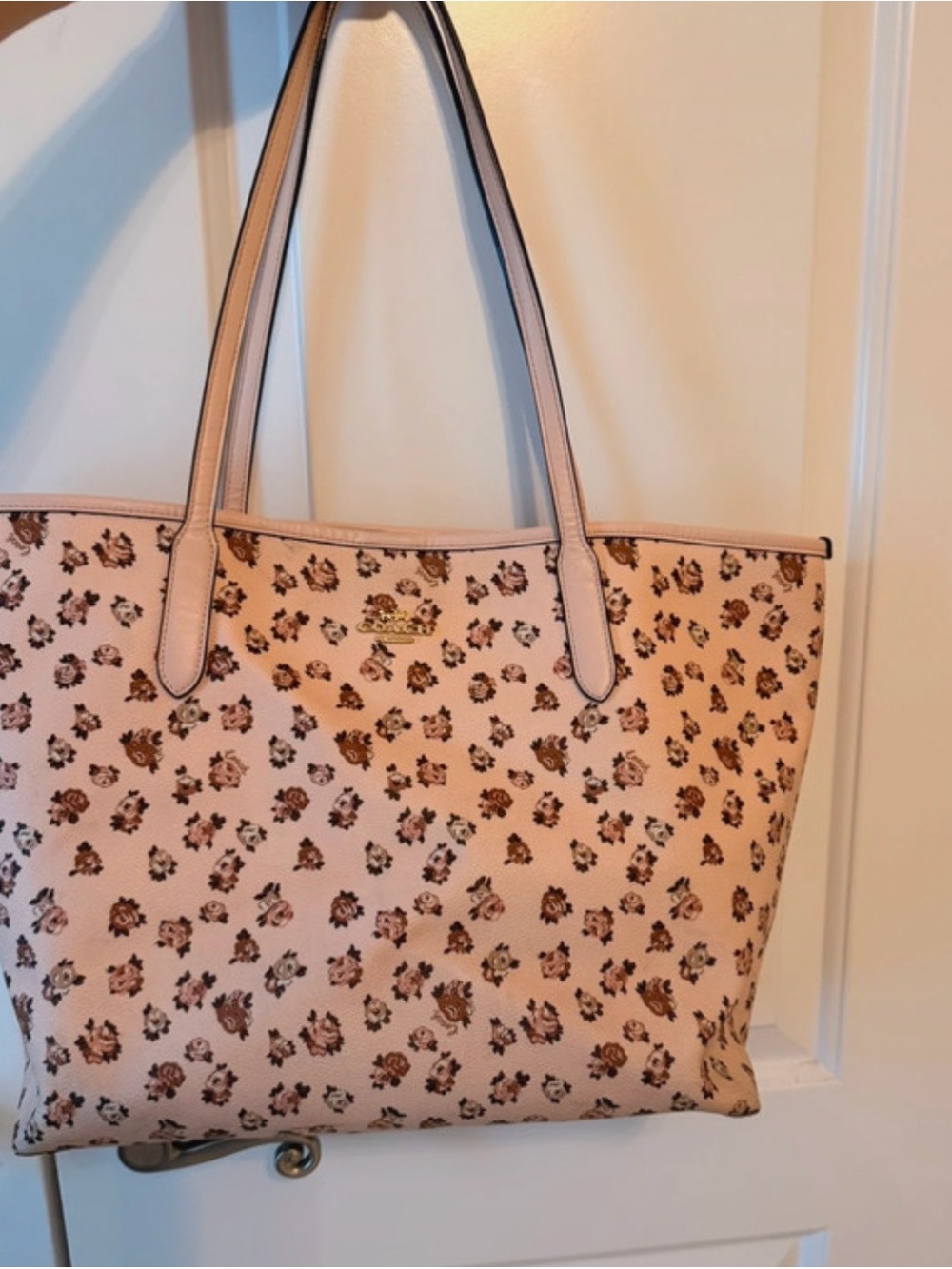 Coach Pink Floral Print Tote